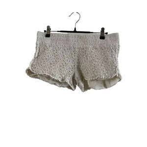 Aqua cream lace shorts XS